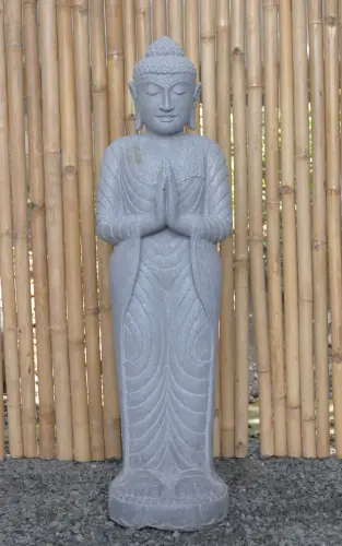 Product image of the product “Standing Buddha made of Riverstone, position Namaskara , H. 118cm. ”